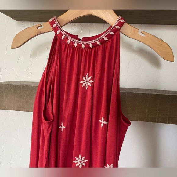 Loft| Burnt Orange Floral Embroidered Sleeveless Blouse, Very Boho•••XS - Picture 2 of 10